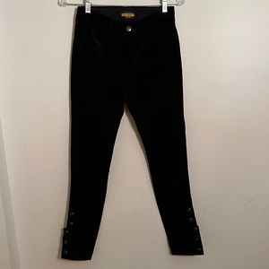 Rugby Ralph Lauren Black Velvet Riding Pants w/ jeweled snap closure SZ: 2
